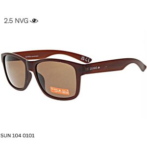 2.5 NVG SUN 104 0101 sunglasses with brown frame and UV‑protected lenses
