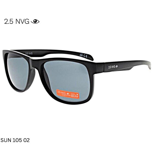 2.5 NVG SUN 105 02 sunglasses with matte black frame and UV‑protected lenses