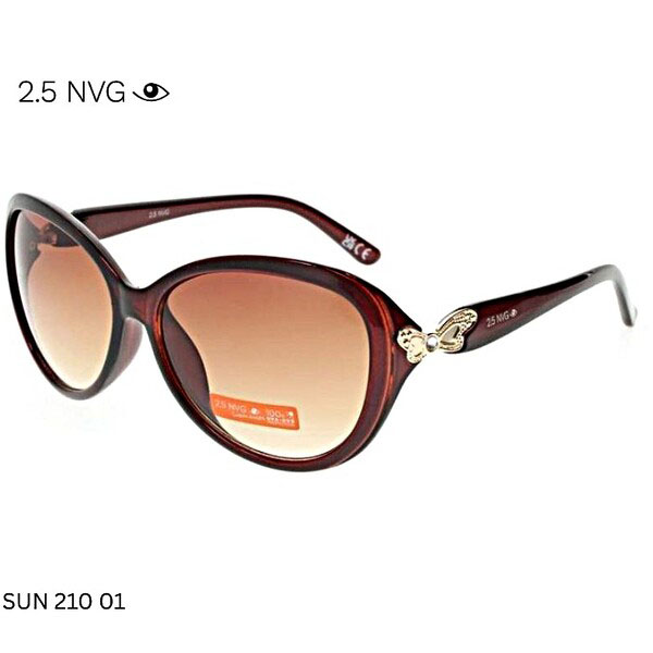 Brown butterfly-accent 2.5 NVG SUN 210 01 sunglasses with gradient UV lenses.