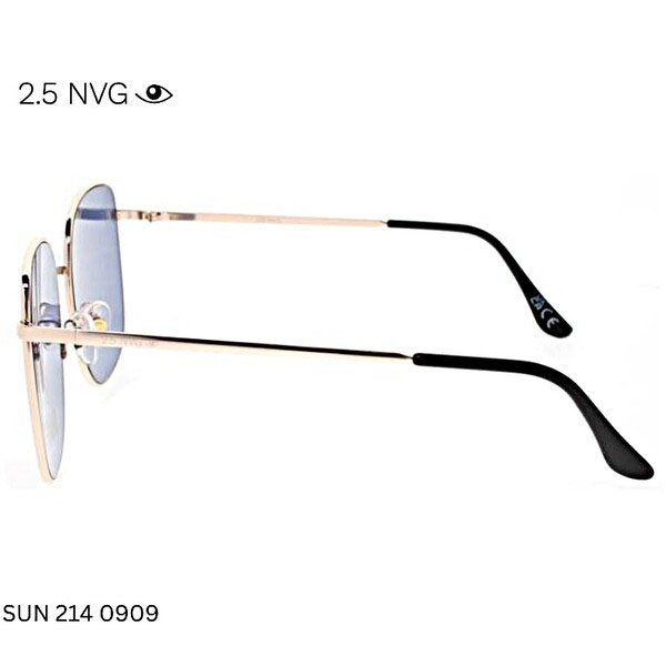 2.5 NVG SUN 214 0909 gold frame sunglasses with blue lenses
