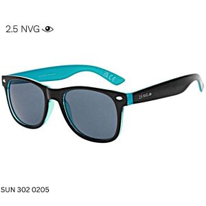 2.5 NVG SUN 302 0205 black and aqua wayfarer sunglasses with UV-protected lenses