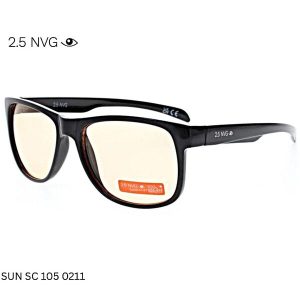 2.5 NVG SUN SC 105 0211 sunglasses with premium NVG lenses and black acetate frame