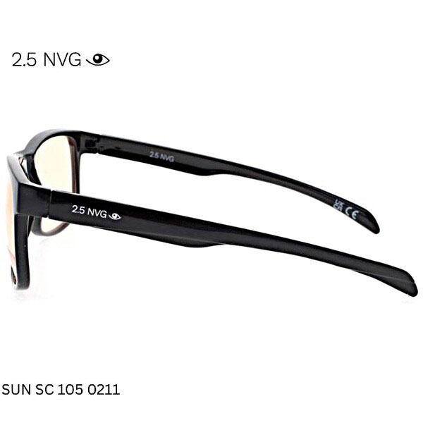 2.5 NVG SUN SC 105 0211 sunglasses with premium NVG lenses and black acetate frame