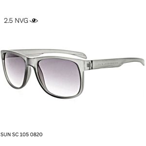 2.5 NVG SUN SC 105 0820 translucent crystal gray sunglasses with gradient smoke lenses