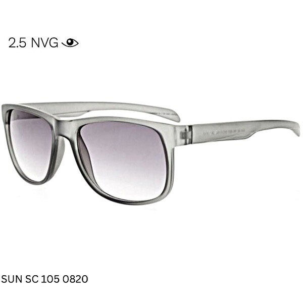 2.5 NVG SUN SC 105 0820 translucent crystal gray sunglasses with gradient smoke lenses