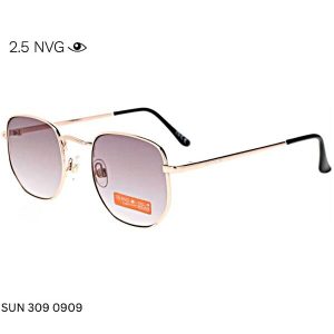 Elegant 2.5 NVG SUN 309 0909 sunglasses with thin metallic frame and gradient lenses offering UV protection.