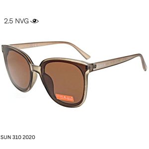 Front view of 2.5 NVG SUN 310 2020 sunglasses with translucent brown frame and brown lenses