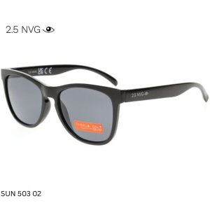 Black 2.5 NVG SUN 503 02 sunglasses with dark lenses and UV protection.